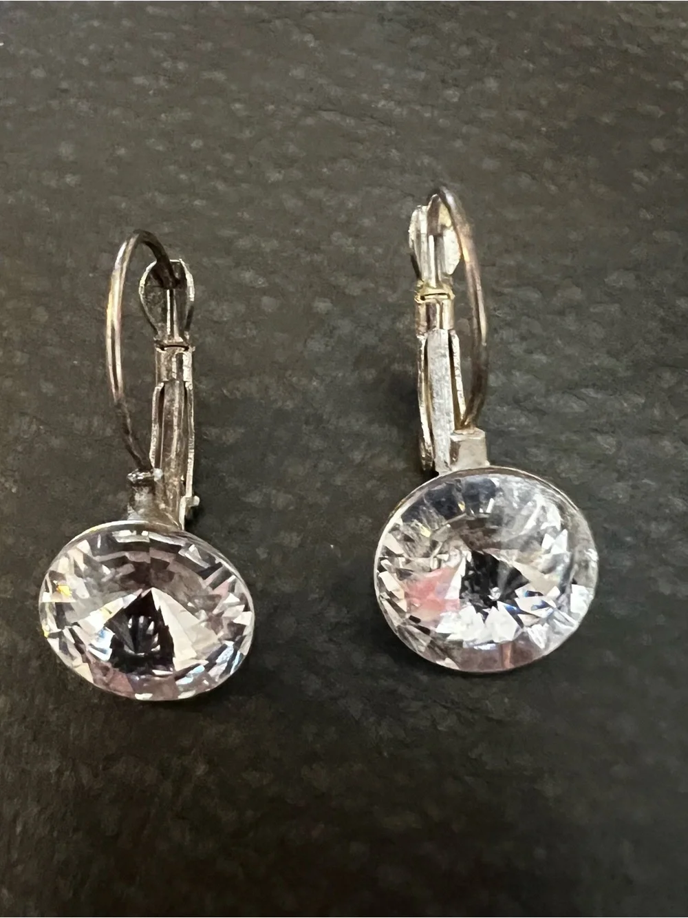 Clear Crystal Drop Earrings - Unbranded